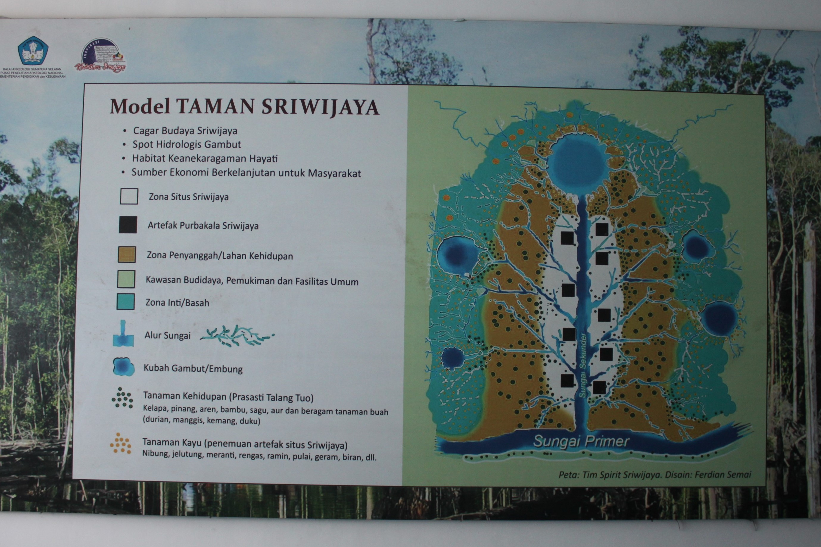Model taman Sriwijaya dibuat ini menggambarkan keadaan ketika Prasasti Talang Tuwo dituliskan ribuan tahun silam. ©Parliza Hendrawan